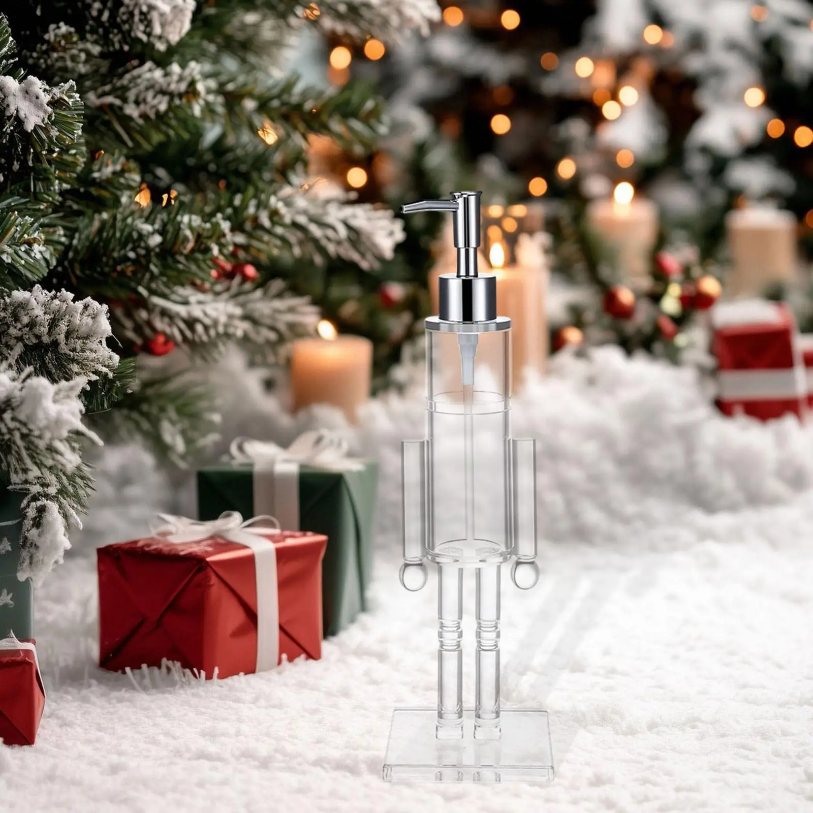 موزع الصابون بالضغط اليدوي على شكل كسارة البندق 156 مللي ديكور عيد الميلاد زجاجة محلول موزع شامبو متعدد الاستخدامات لغرفة الغسيل في الحمام #4