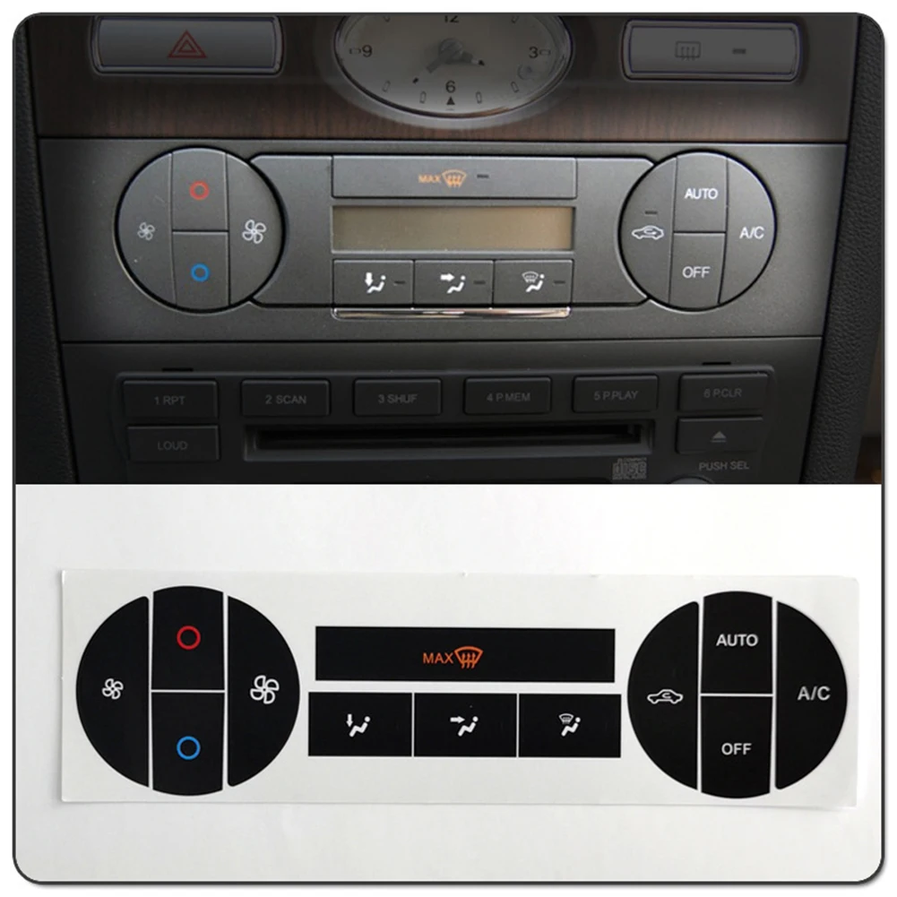 For Climate Control Button Repair Stickers for Ford For Mondeo 2004 2008 Designed to Reduce Glare and Enhance Button