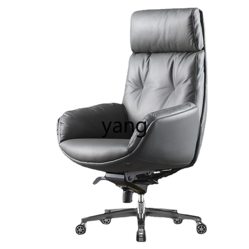 CX Comfortable Long-Sitting Reclining Business Office Home Leather President Swivel Chair Light Luxury