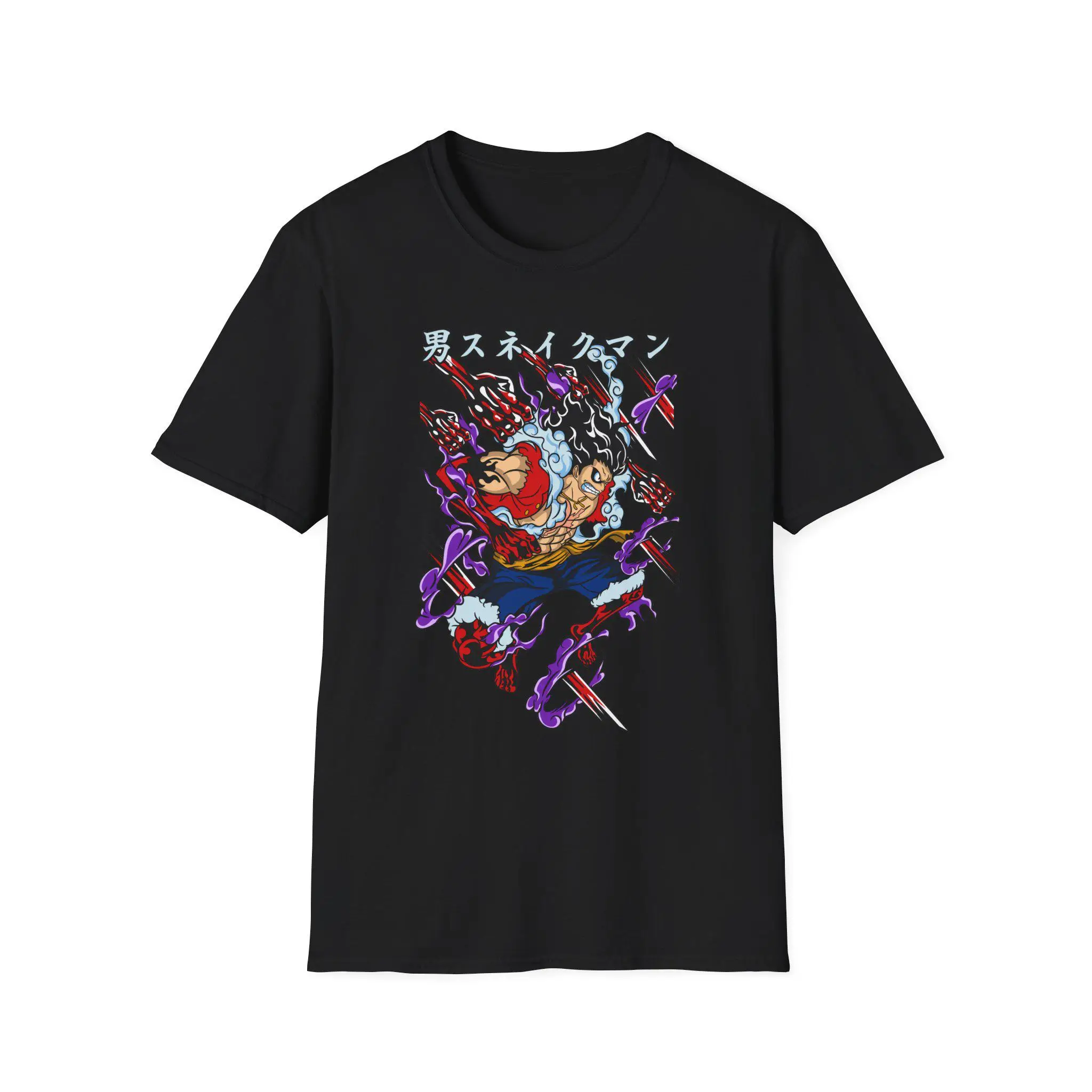 Summer Hot Sale Samurai Demon Warrior T-shirt | Japanese Tattoo Style, Kanji Graphic Men's Round Neck Short Sleeve