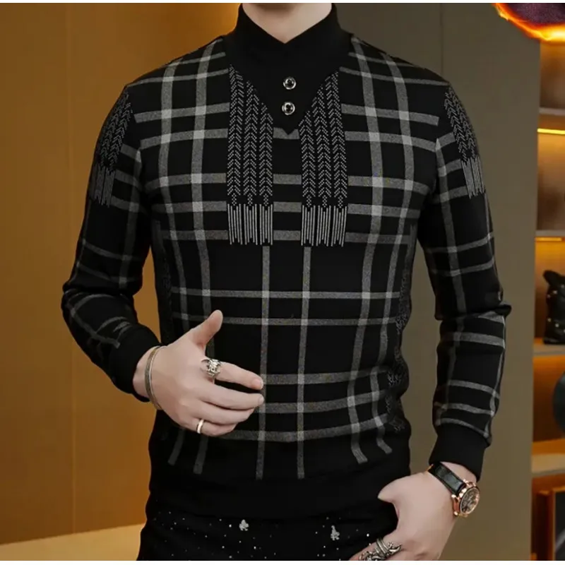 

Мужская утепленная толстовка с начесом, термобелье, осенне-зимняя повседневная водолазка с длинным рукавом