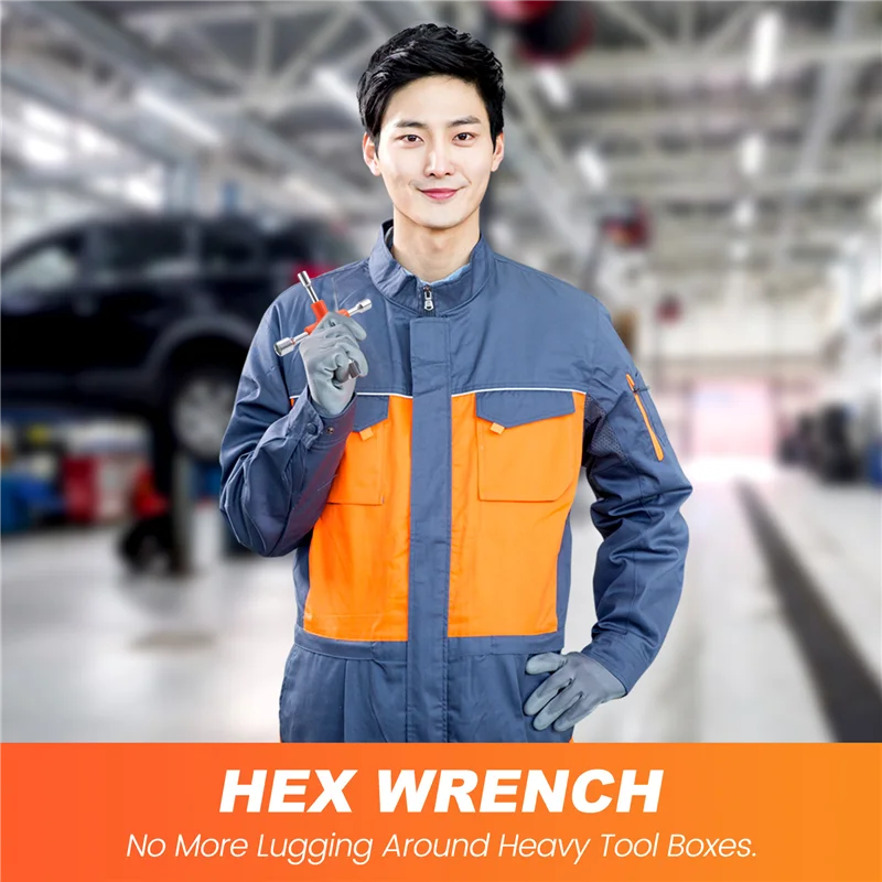 A64Z Multi-Function Spanner Multi-Head Outer Hexagon Tool Bike Repair Tools Portable Three Hexagonal Internal Wrench