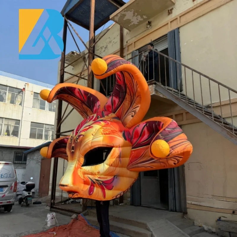 맞춤형 음악 축제 테마 축제 무대 장식 장난감을위한 거대한 교수형 풍선 여우 마스크 디자인