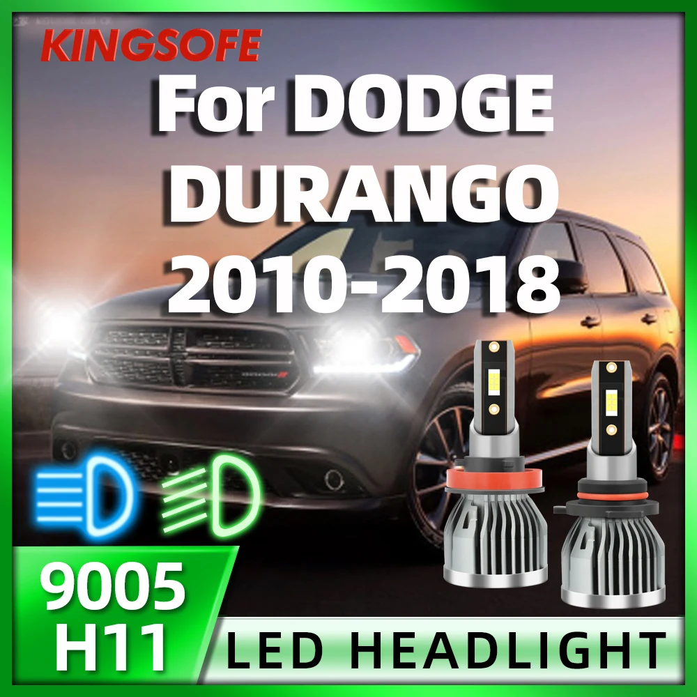 

2/4Pcs Combo Car LED Headlight High Low Beam H11 9005 HB3 Bulbs Kit Replacement Halogen Lamps 6000K High Power For DODGE DURANGO