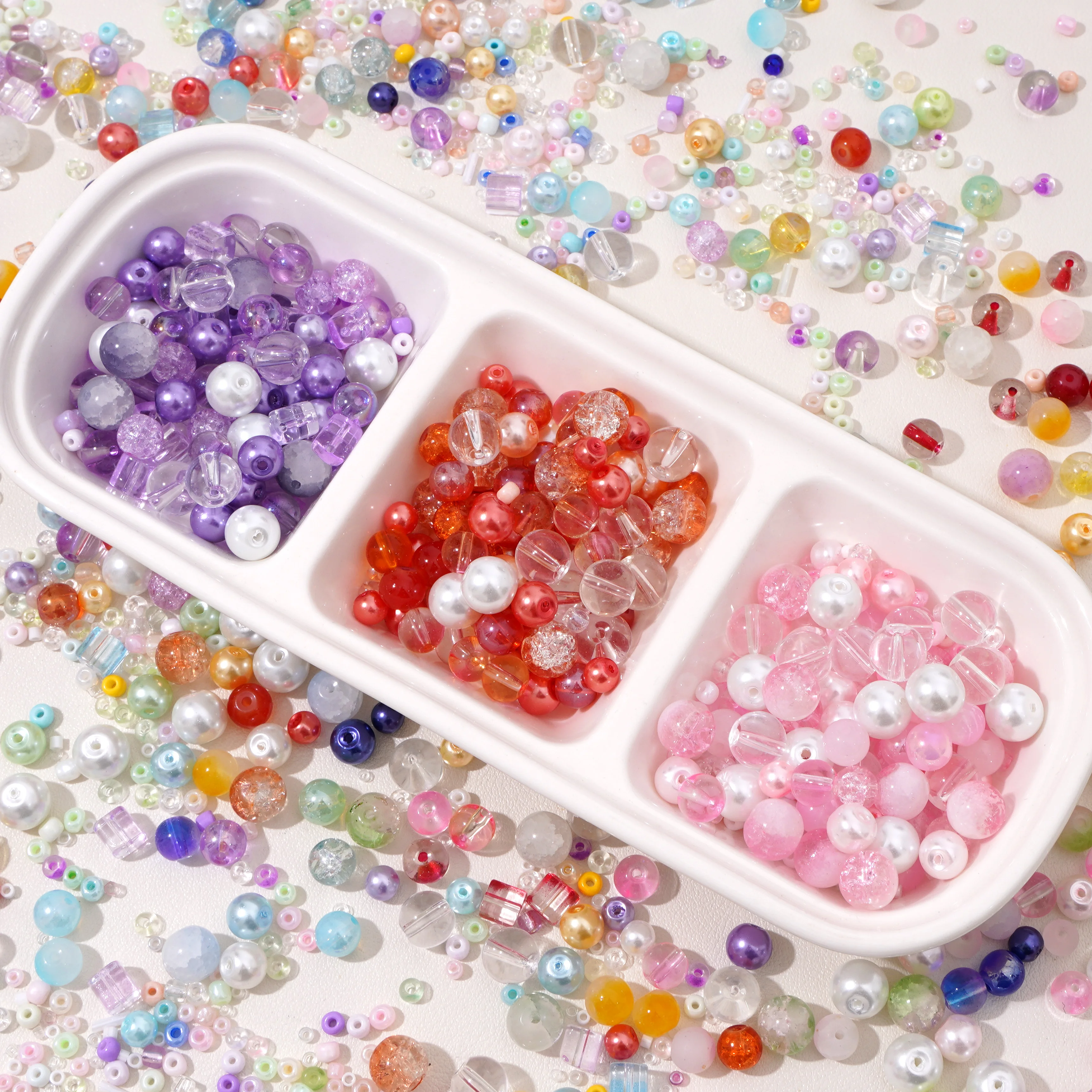 

2-10mm 30g Mixed beading Y2K Glass Beads Loose Candy beads for DIY Necklace Bracelet keychain Making Supplies Craft Accessories
