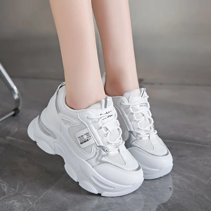 sneakers women trends 2024 summer Fashion Platform Casual Shoes for Women Lace-up Mesh Breathable Vulcanized luxury shoes