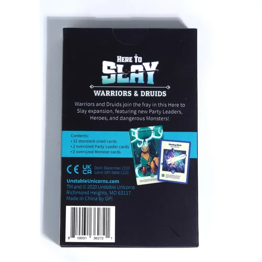 TeeTurtle Here to Slay Warriors Druids Expansion Pack Designed to be Added Base Game Berserker Necromancer Expansion
