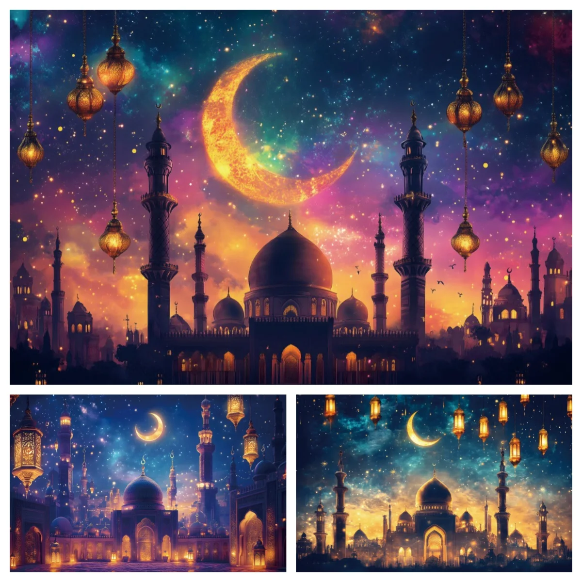 イードムバラクの背景,イスラムモスク,ラマダン,アラジン,モロッコのカリーム,祭りの装飾,イスラム教徒の祭り,夜,2025