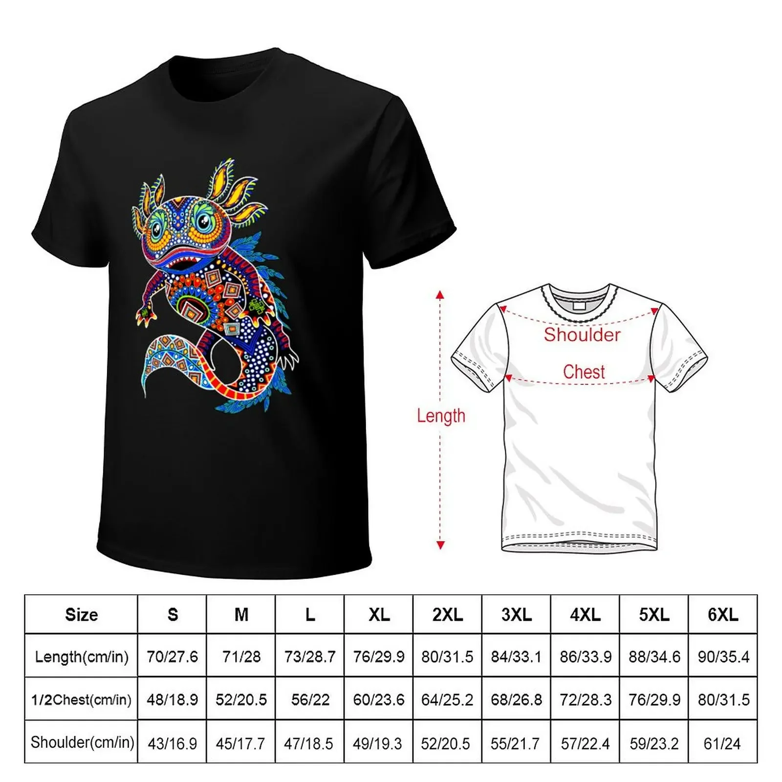 Axolotl (Ajolote) Huichol T-Shirt anime tshirt oversizeds man t shirt basketball graphic tees mens cotton t shirts