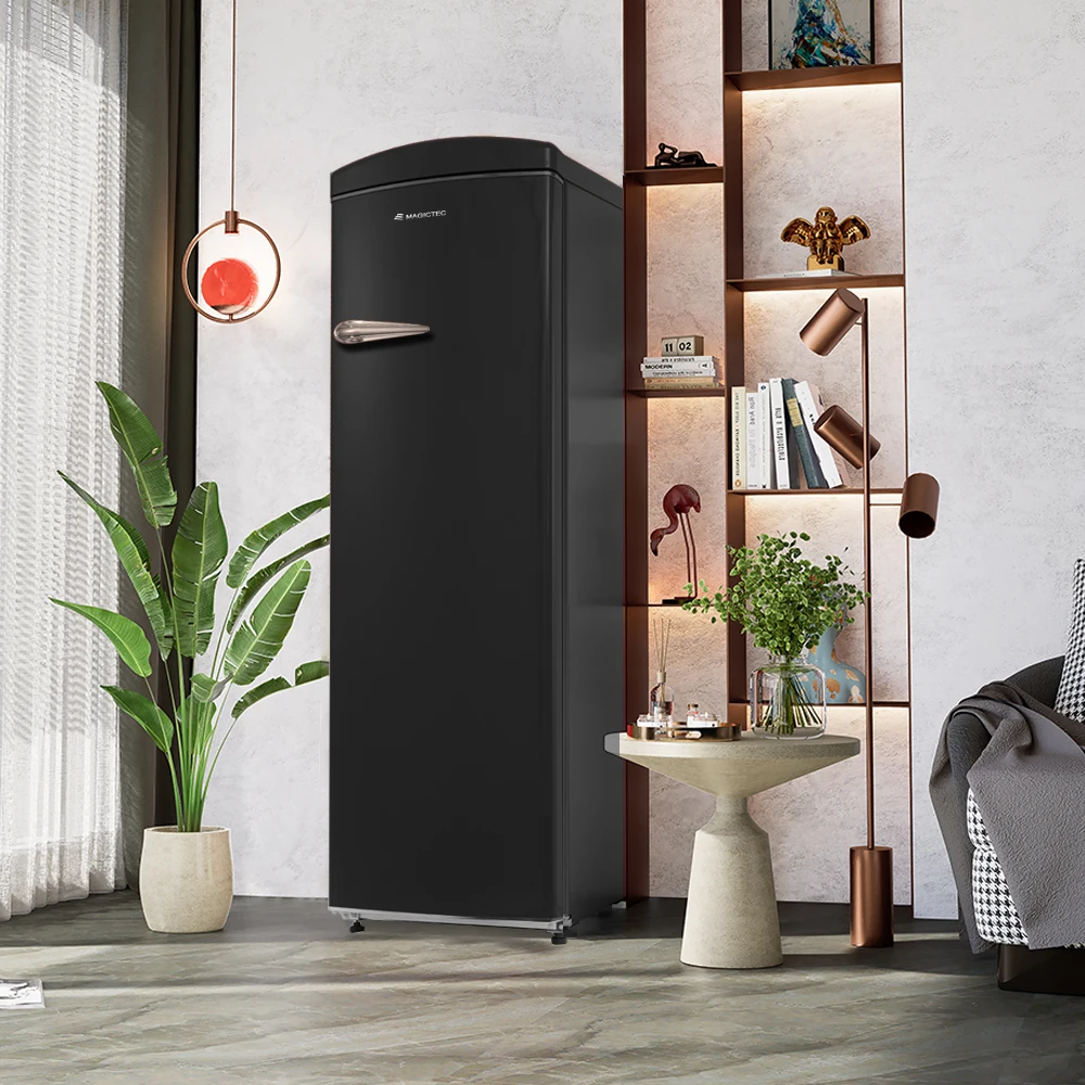 %# MSF340WE-RE Retro Pigeon Single Frost-Free Stainless Steel Electric Refrigerator 315L Electronic Temperature Control Compress