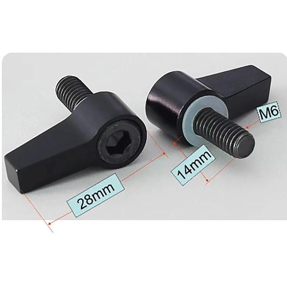 4x Đen Nhôm M6 Núm Vặn Ngón Tay Cái Vít L Hình Vít 15Mm Cần Đường Sắt Giàn Khoan Kẹp Hệ Thống Camera