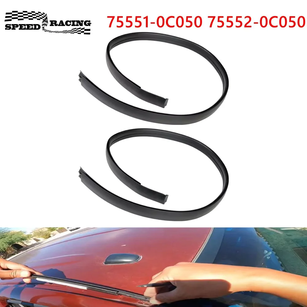 75552-0C050 2 tiras de sellado de moldura de techo negras para Tundra Double Cab 2007-2020 75551-0C050 accesorios de coche goma negra
