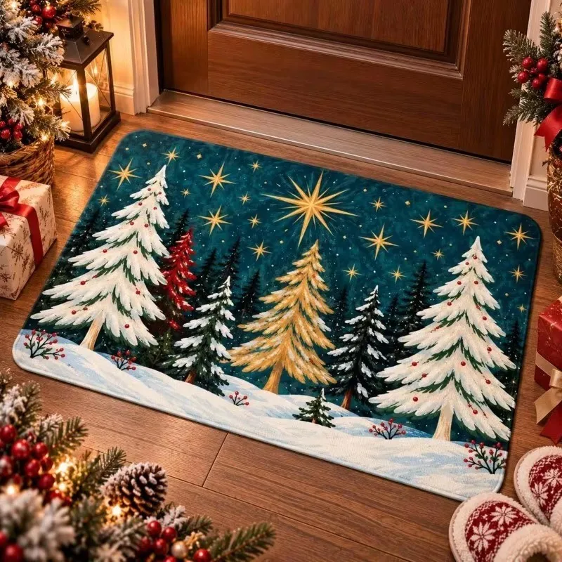 VIKAMA Black Coffin Halloween Door Mat Noise Reduction Machine Washable Entryway Non Slip Backing Kitchen Decor Home Decor