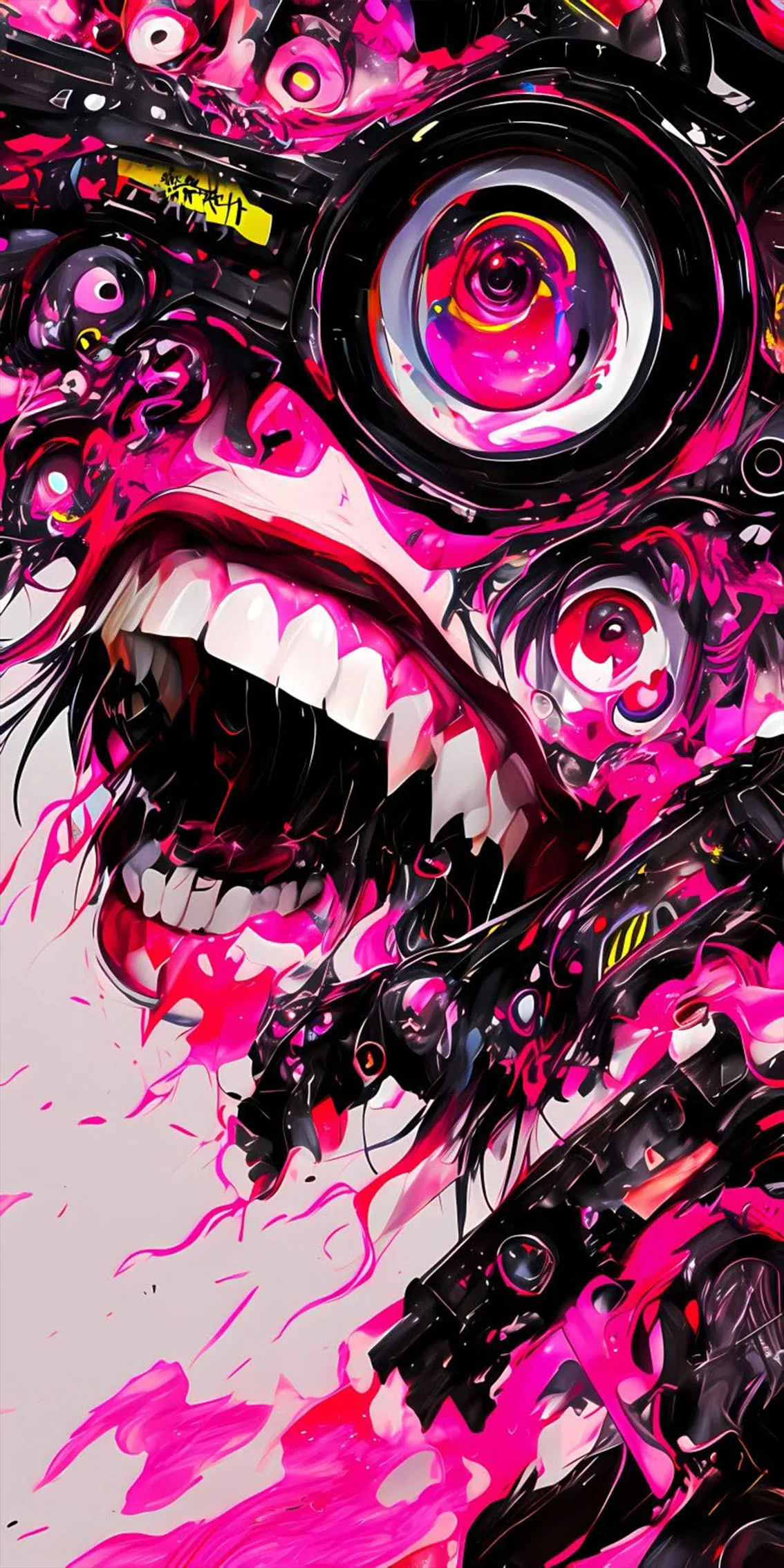 Electric Scooter Anti-slip Sticker Sandpaper Skateboard GripTape Sheet 60*30cm Various Patterns of Eyes with Fangs Bared