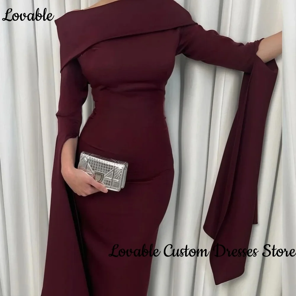 

Customized Sheath Off The Shoulder Floor-Length Evening Dress Lining Zipper Up Ankle Length Elegant Party Dresses For Women 2025