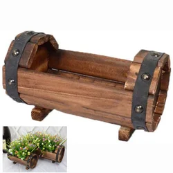 Pot de fleur en bois pour extérieur, décor de jardin, jardinière en pot pour plantes succulentes, décor de bureau