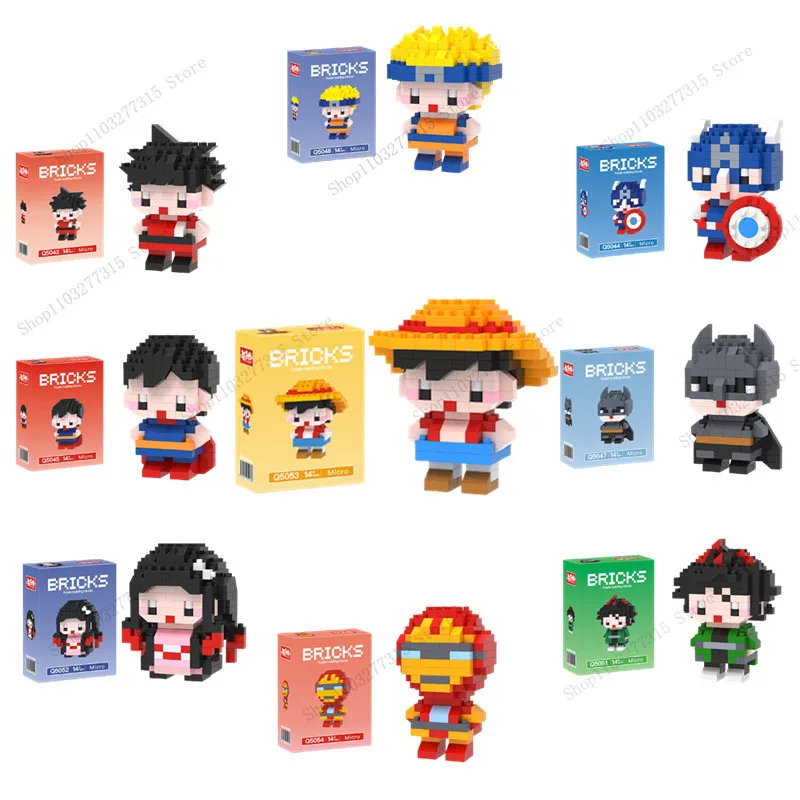 NEW Demon Slayer Building Block Cartoon Figure Image Naruto Marvel One Piece Series Children's Educational Assembling Toys gifts