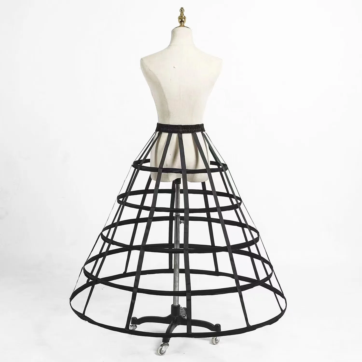 Cosplay Five-Layer Plus-Sized Hollow Bird Cage Fishbone Wedding Dress Lolita Transparent Slip Dress