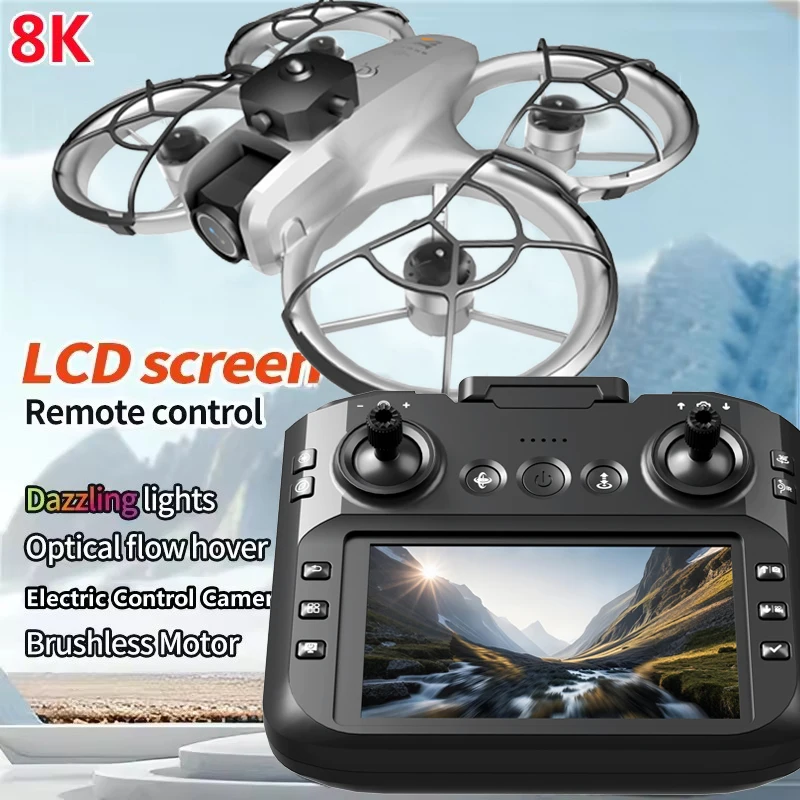 

Новый дрон Z4 8K HD для аэрофотосъемки безголовый бесщеточный двигатель с оптическим потоком, двойная камера для предотвращения препятствий с экраном, игрушка-дрон