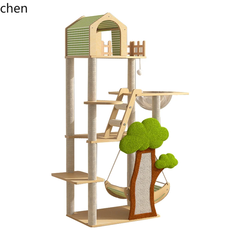 

ZML cat climbing frame cat nest integrated climbing frame Tongtian pillar scratching board swing cat toy