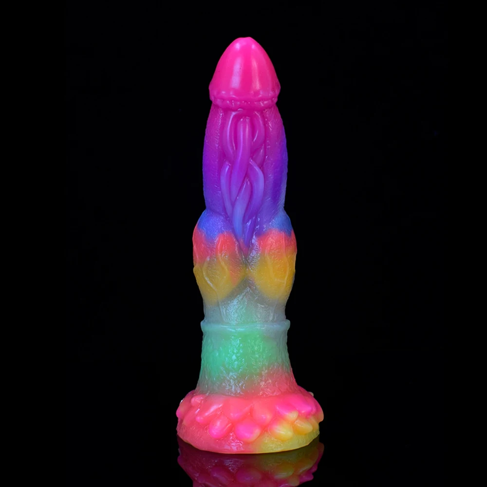 FAAK New Dragon Dildo With Suction Cup Knot Tiny Dog Penis For Beginners Vagina Stimulate Silicone Anal Sex Toy Fetish Products