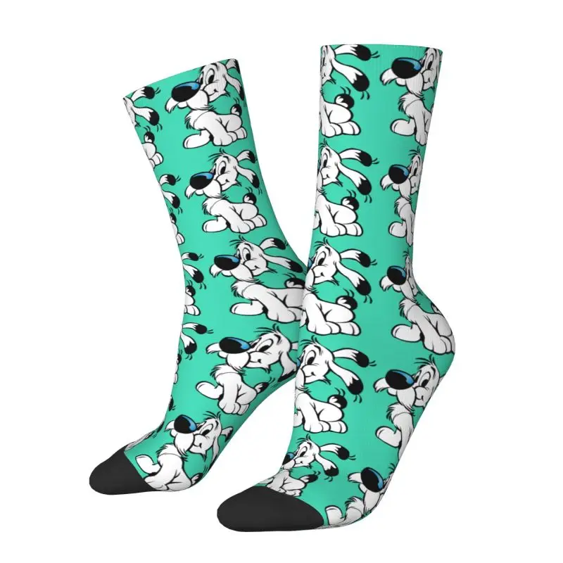 Custom Asterix And Obelix Dogmatix Socks for Men Women Stretch Summer Autumn Winter Funny Cartoon Dog Idefix Crew Socks