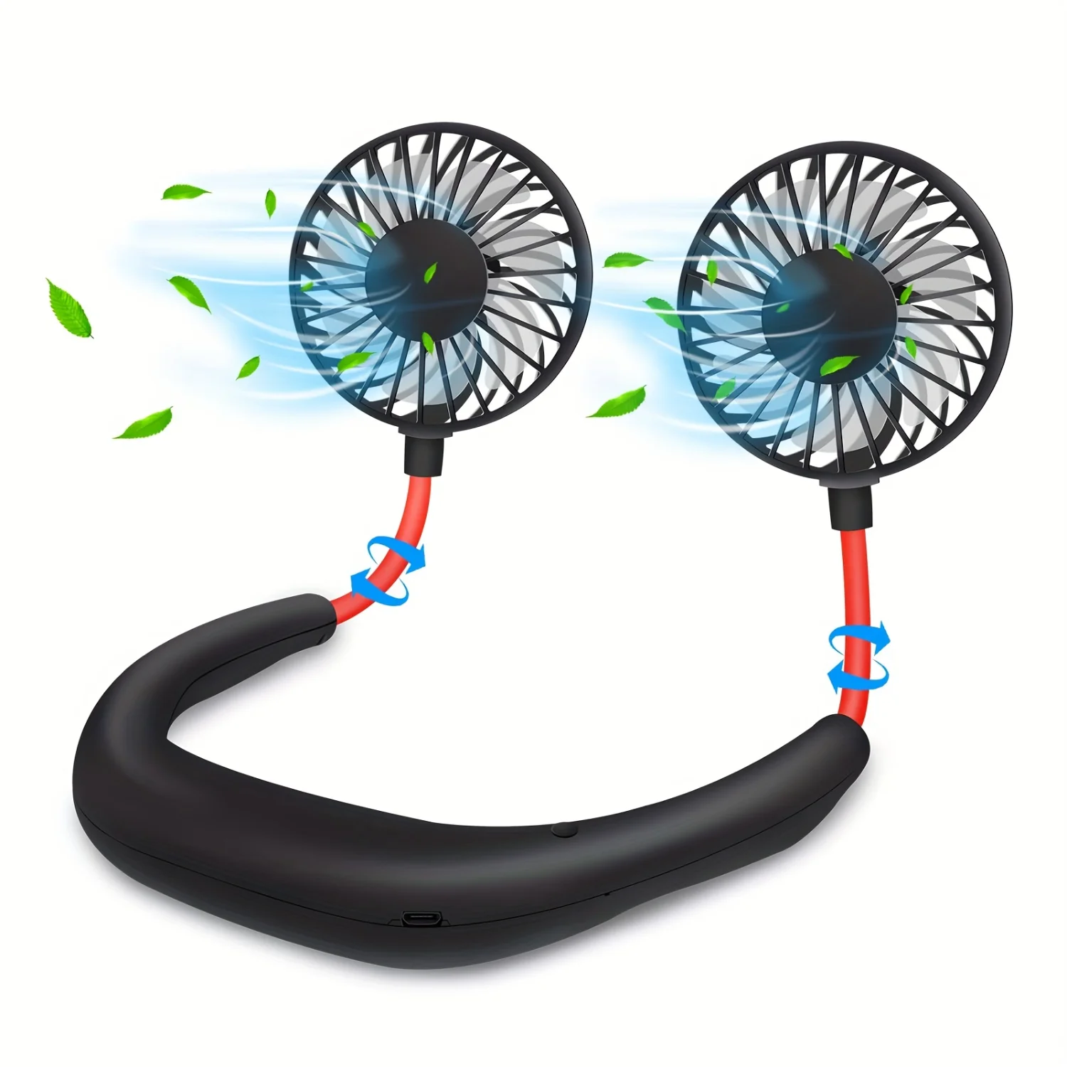 1pc Portable Wearable Neck Fan - ° Adjustable 3-Speed Hands-Free Personal Fan with  Control, Rechargeable Lithium Battery, and 