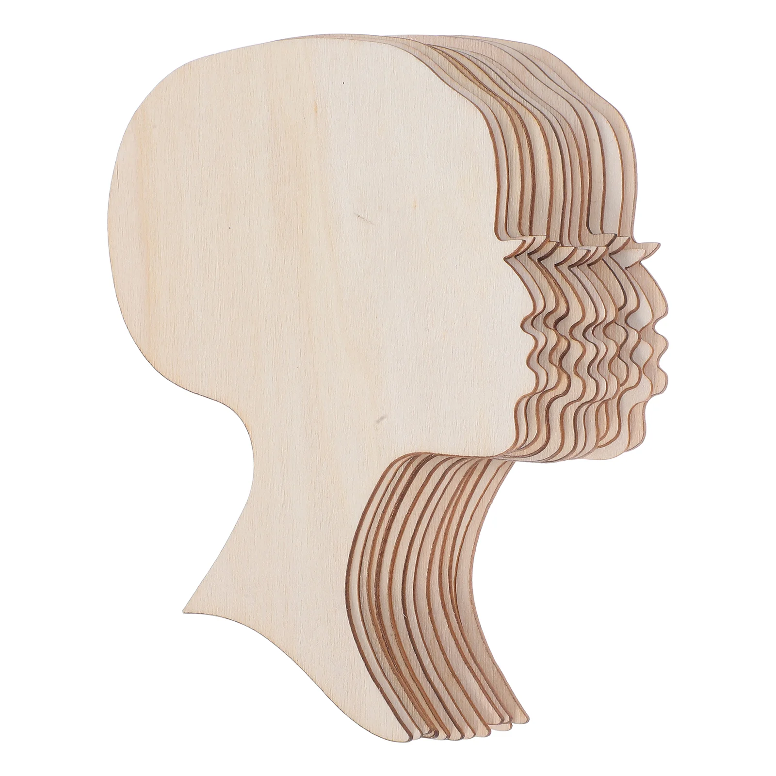 

12 Pcs Painting Wood Chips Woman Head Craft Things to on Cutout Wooden Cutouts Carving