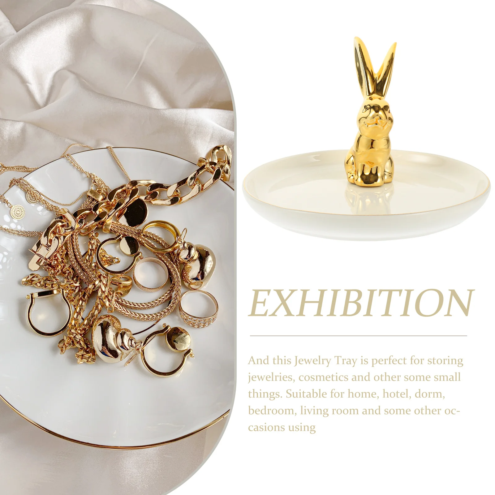 

Ceramic Jewelry Dish Plate Cute Organizer Fancy Serving Tray Decoration Jewellery Trays