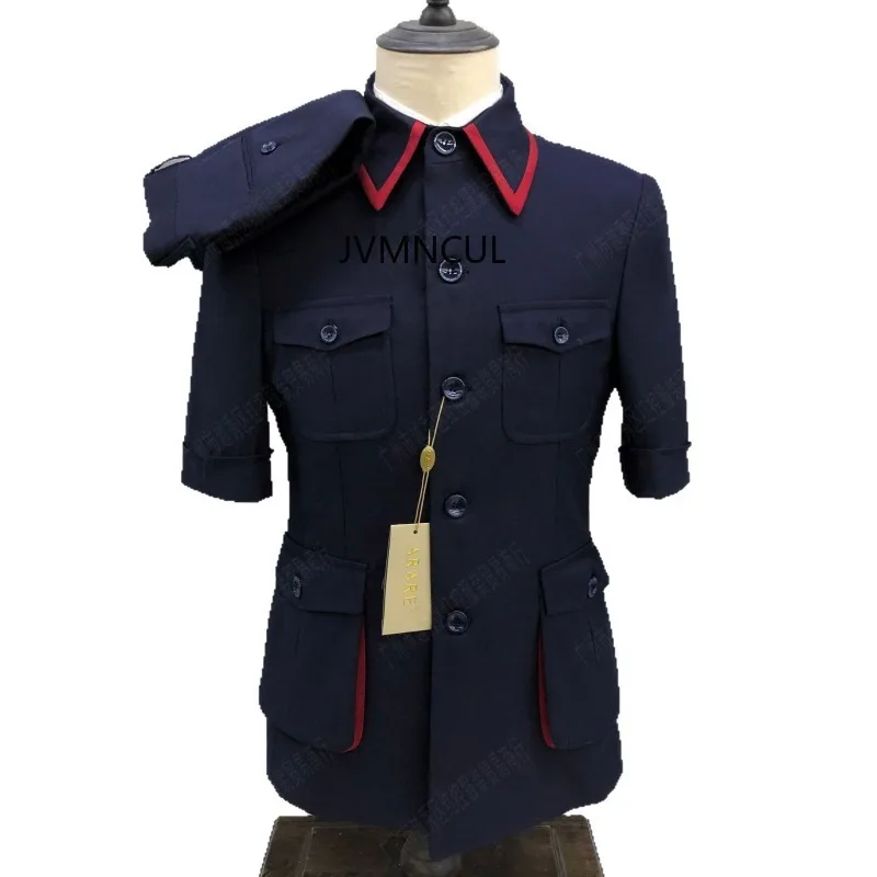 

ARARE 2026 New Style Men's Summer Short Sleeve Slim Fit Collared Color-Blocked Man Suits for Cross-Border Sales