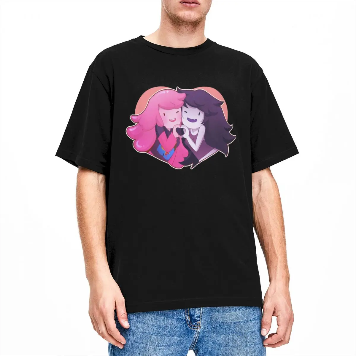 Women's Shirts Marceline And Bubblegum Bubbline Merchandise Vintage 100% Cotton Short Sleeve T Shirts Crew Neck Tops Plus Size