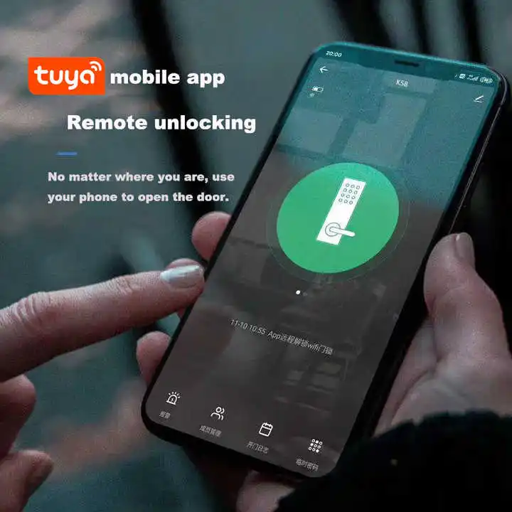 Imagem -04 - Tuya Eletrônico Biométrico Reconhecimento de Impressão Digital Smart Door Lock Home Indoor Alta Qualidade k7