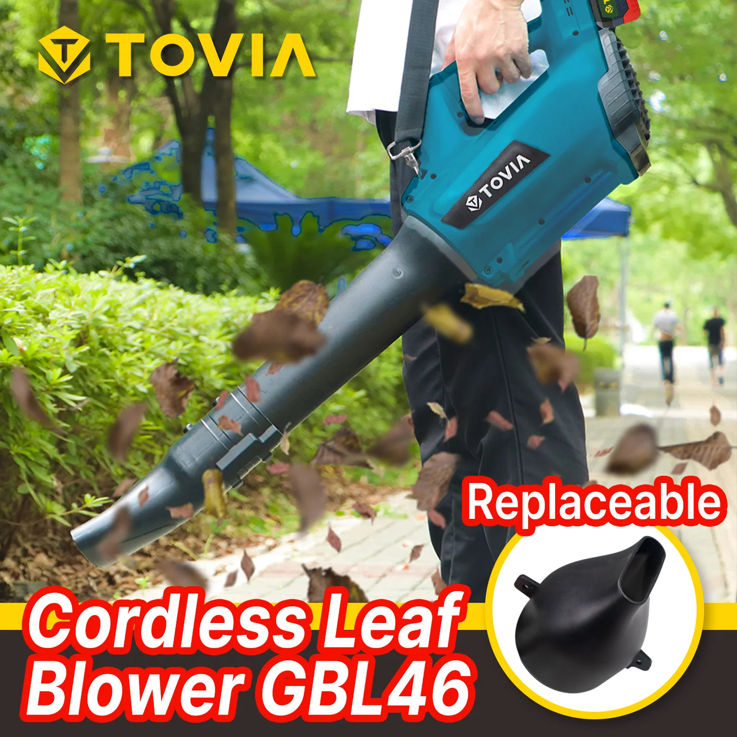 T TOVIA powerful blower brushless motor 21V Makita large capacity battery suitable for leaf blowing and car garden power tools