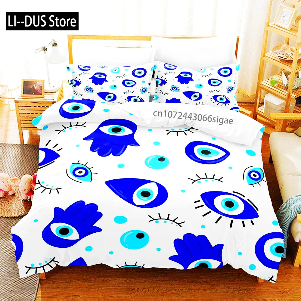 Hip Hop Turkish Evil Eye Bedding Set Single Twin Full Queen King Size Aldult Boys Man Bedroom Duvet Covers Sheet Set
