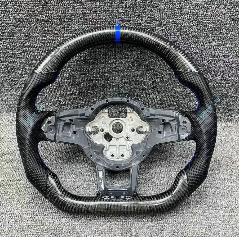 100% Real Carbon Fiber Car Steering Wheel For Volkswagen VW Golf 7 GTI Golf 7R Golf 7 Rline