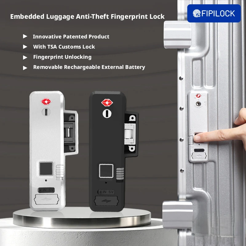 FIPILOCK Fingerprint TSA Lock Rechargeable Anti-theft for Suitcase Luggage Fixed Lock Accessories