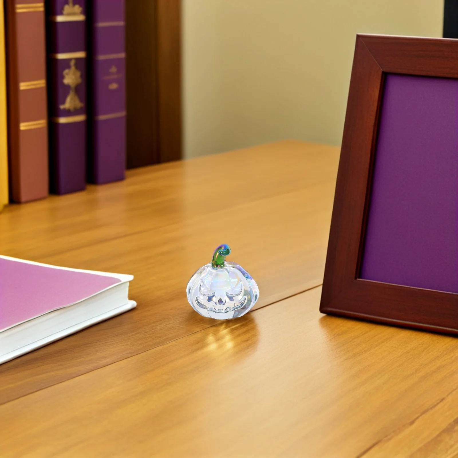 

Mini Crystal Pumpkin Colorful Pumpkin with Green Stem Decorative Ornaments for Fall Harvest Thanksgiving Halloween