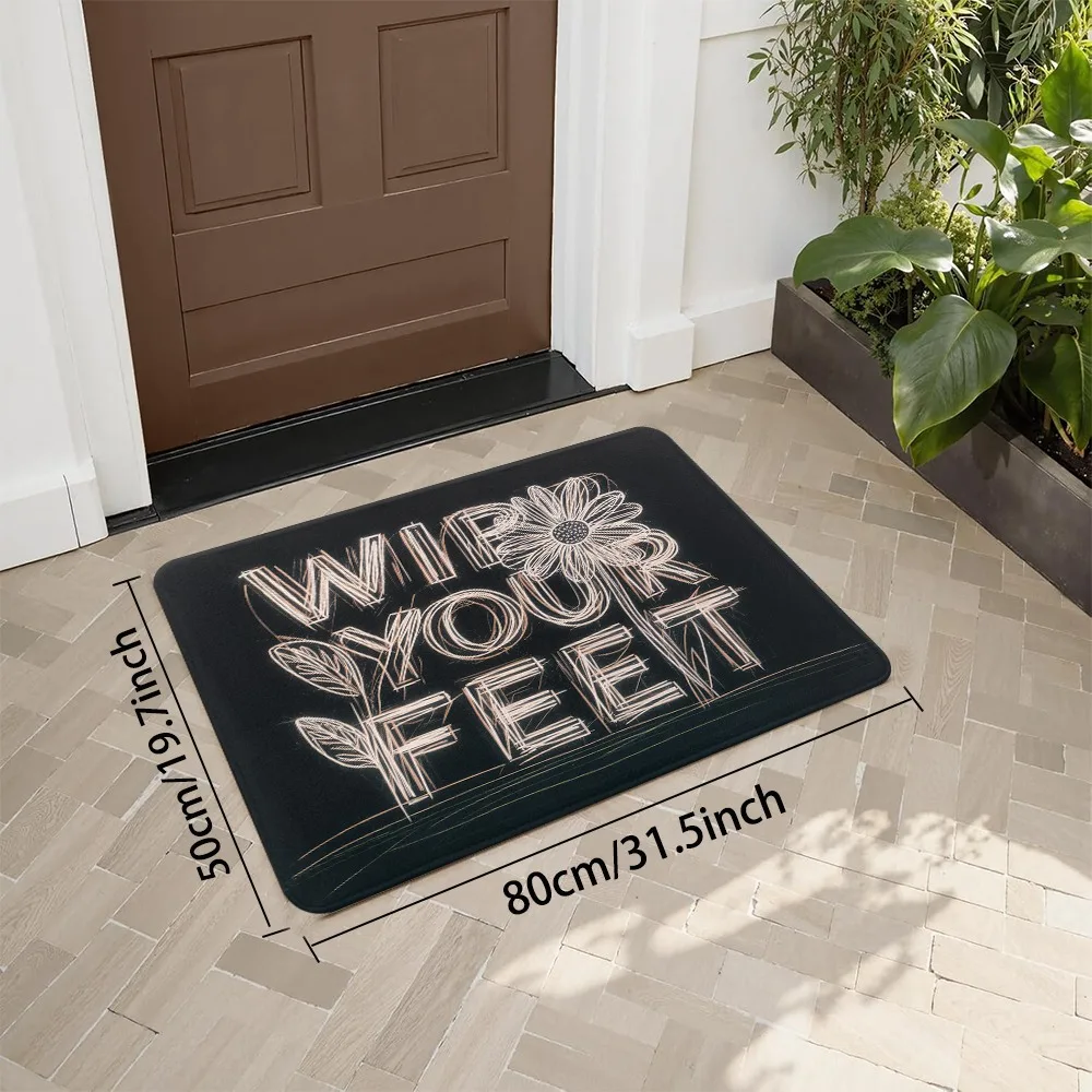 One Piece of an Artistic-Themed Doormat That Is Machine Washable, Ideal for Both Indoor And Outdoor Use. It Serves As a Perfect