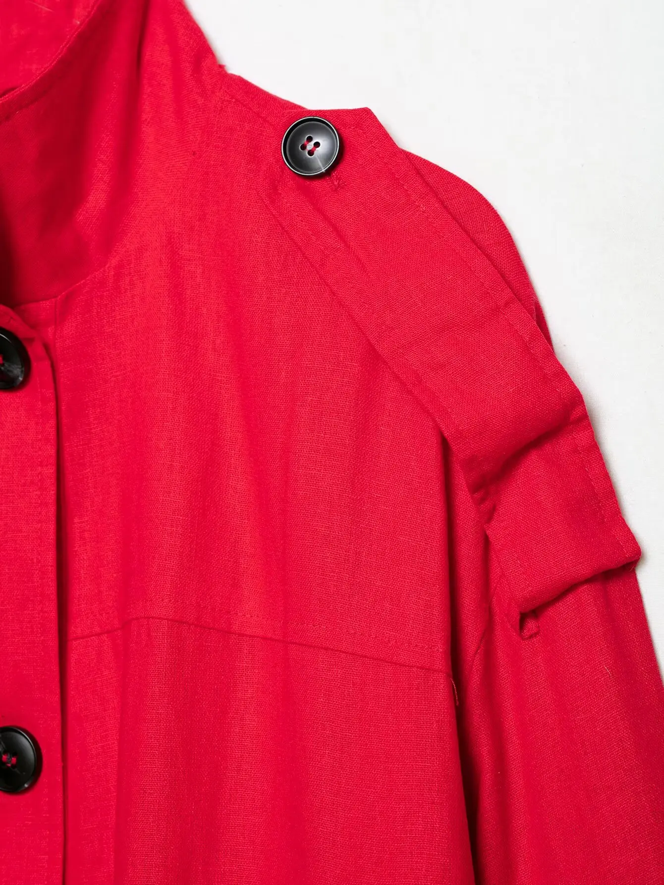 HH Damen Elegante Kurze Utility-Jacke Stehkragen Knopfdetail Oberbekleidung Frühling Herbst Business Casual & Büro Festliche Kleidung – Detail 10