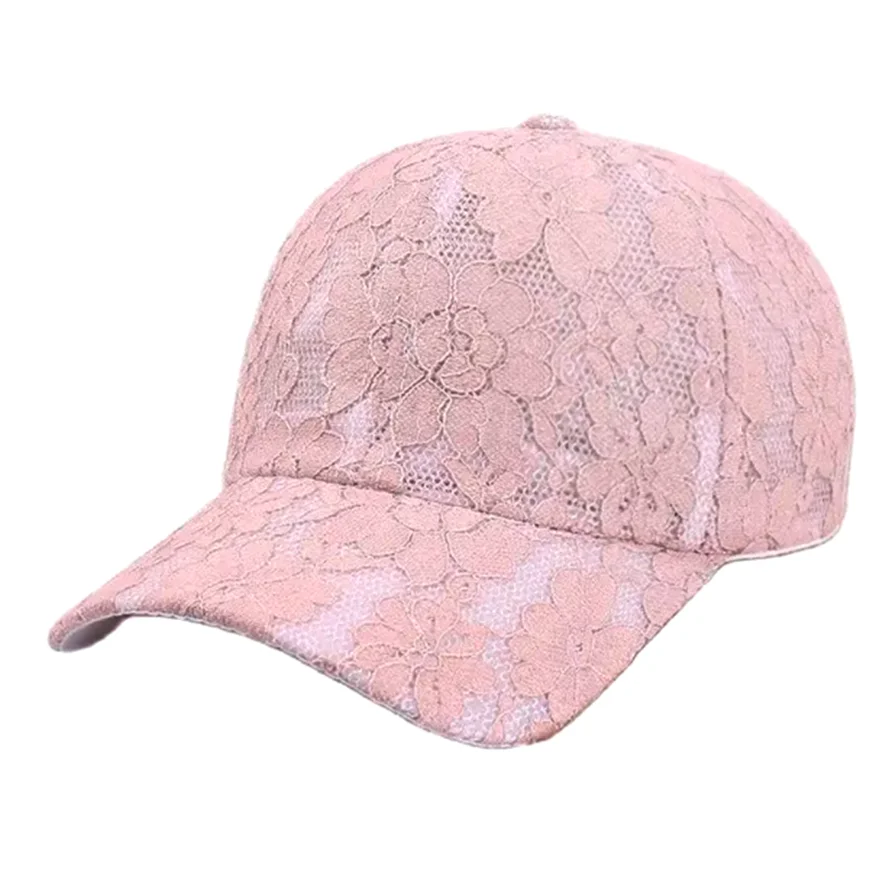 Princess Style Lace Embroidery Mesh Flower Spring and Summer Women Baseball Caps Breathable Lady Snapback Hats Young Girl BQ091