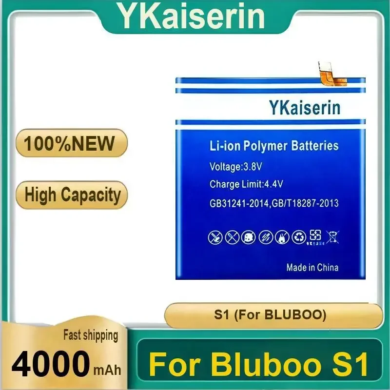 Batería YKaiserin S1 de 4000mAh para batería de teléfono móvil inteligente Bluboo S1, garantía de 2 años + código de seguimiento