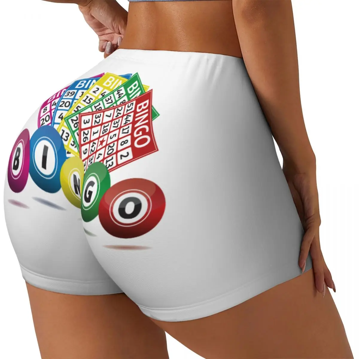 Custom Hot Game Bingo Workout Volleyball Biker Shorts Women's Gym Yoga Shorts