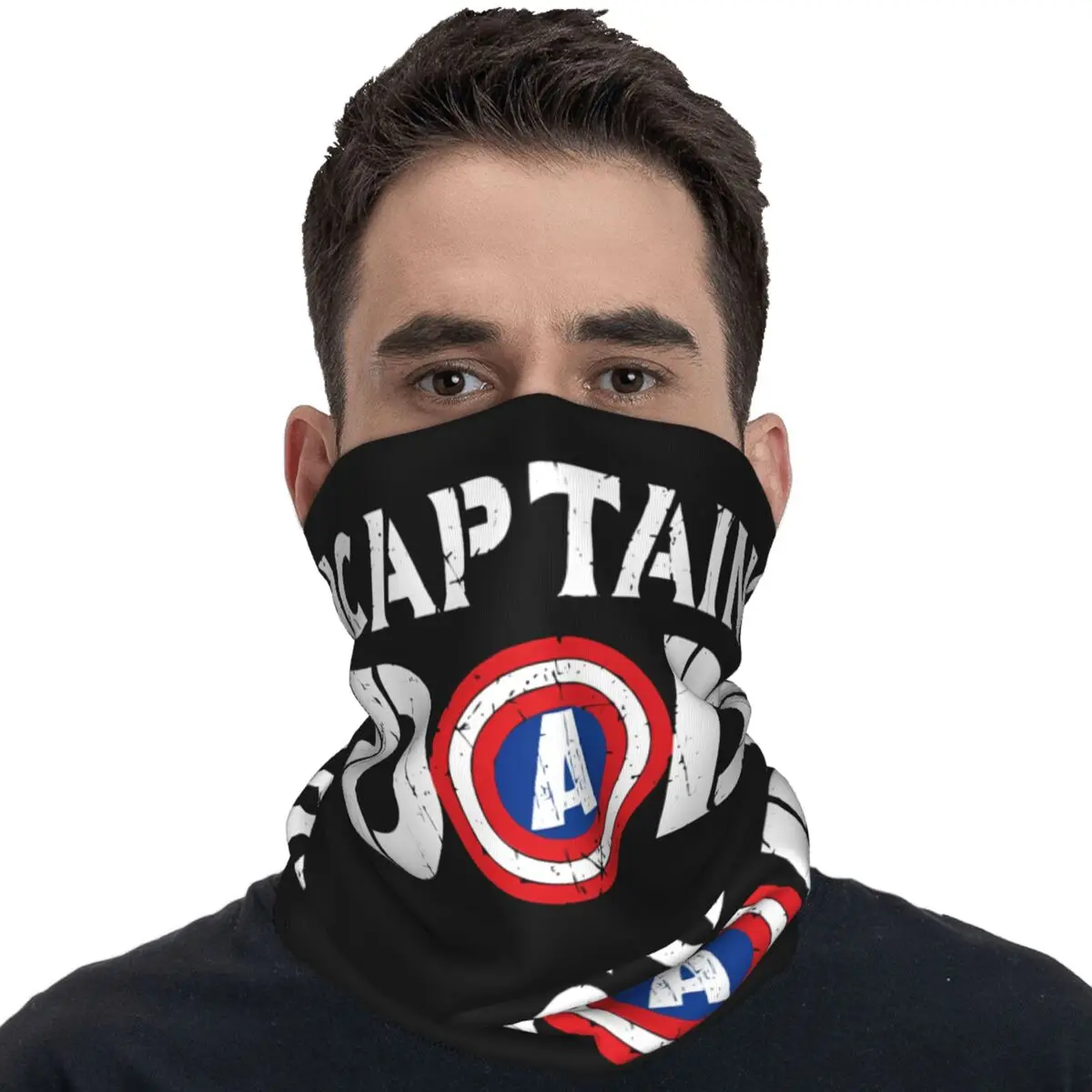 Outdoor Sports Balaclava Captain America Cycling Mask Seamless Soft Face Masks Trendy Running Travel UV Protection Scarves