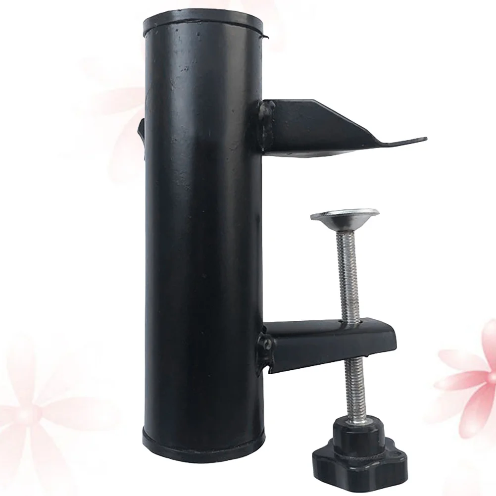 

Parasol Bracket Holder Umbrella Stand Fixed Clip Black for Outdoor Beach Patio Garden Balcony Umbrella Fixed Clip Clamp with