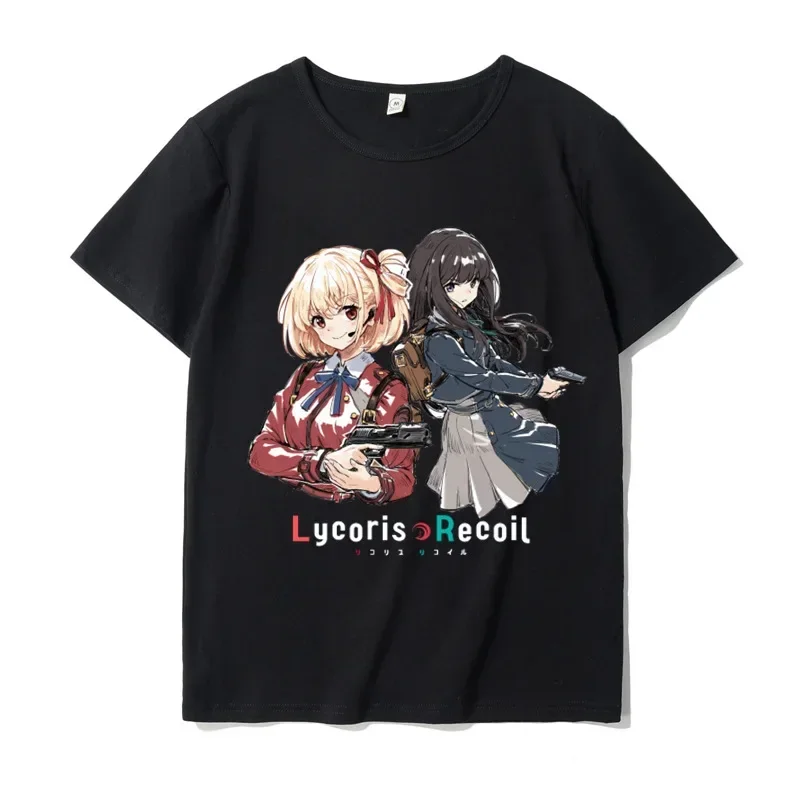 Y2k Shirts Summer Blouse Clothes Female Tops Apparel Kawaii Tees Lycoris Recoil Graphic T Shirts Japanese Anime Cartoon