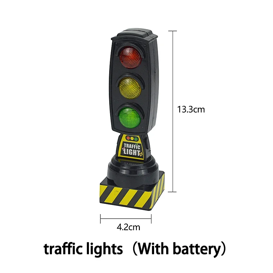 Traffic Light Toy Wooden Train Track Accessories Magnetic Train Scene Road Sign with Light and Sound Railway Toys