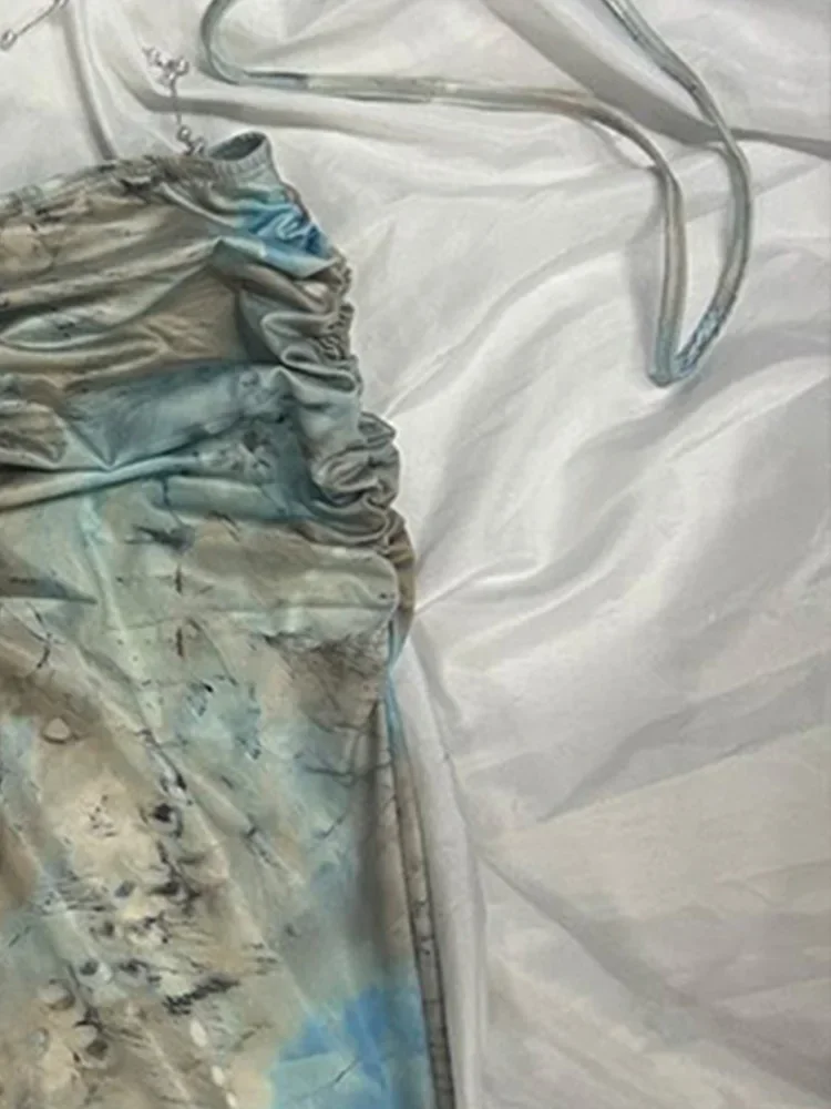 UETEEY 2025 New Summer Beach Cover Up Dress Sexy Hottie V Neck Sleeveless Backless Slim Dress Fashion Laced Up Beach Maxi Dress