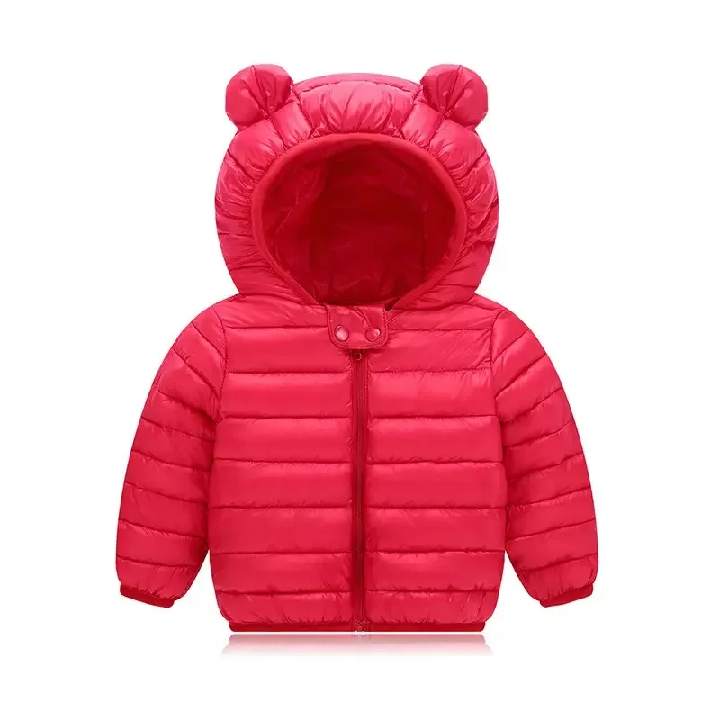 Children Coat Autumn Winter Thicken Jacket Boys Girls Solid Color Hooded Jackets Kids Parka Outerwear 2-6 Years