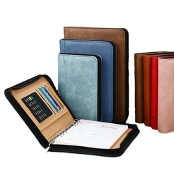 Padfolio Tagebuch Bindemittel Notebook und Journal mit Rechner A6 A5 Notizblock Büro Agenda Planer Sketch Ring Zipper Hinweis Buch