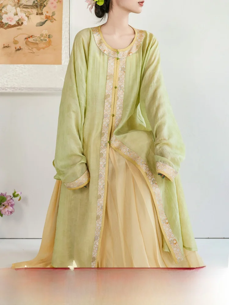 

Оригинальная длинная шелковая юбка Dr Spring Tea и многослойная юбка в стиле династий Мин и Сун, женское ханьфу для повседневной носки.